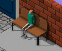A student sitting